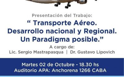 ✈Participamos en la presentación en ICAPA “Transporte aéreo, desarrollo nacional y regional, un paradigma posible”.